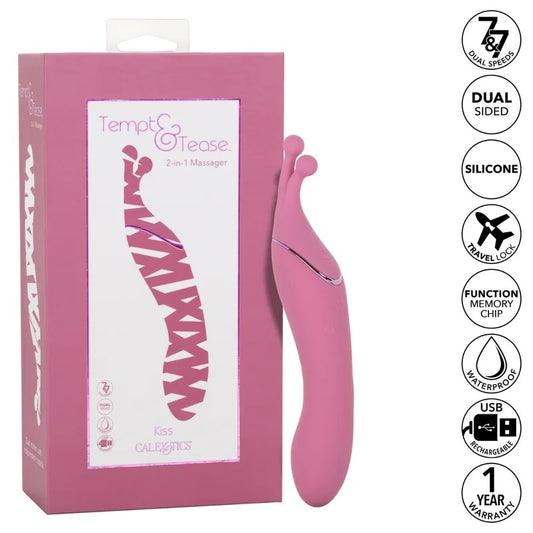 Calexotics–Tempt&Tease“Kiss”2-in-1Massager(Pink)