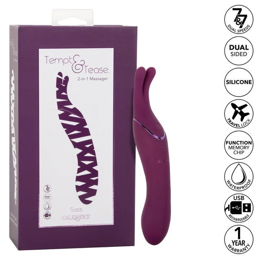 Calexotics–Tempt&Tease“Sass”2-in-1Massager(Purple)