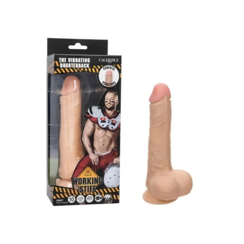 Calexotics|WorkingStiff®TheVibratingQuarterbackDildo–(Light/Flesh)