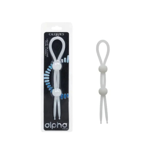 CalexoticsAlpha™–LiquidSiliconeDualLassoAdjustableCockRing–(Natural)
