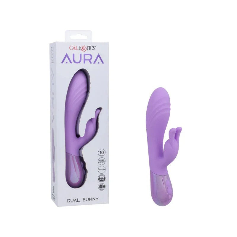 CalExoticsAuraDualBunnyRabbitVibrator–(Purple)