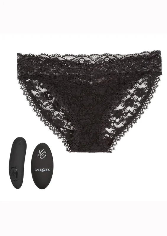 CalexoticsSiliconeRechargeableLacePantyVibewithRemoteControl(3Pieces)–L/XL