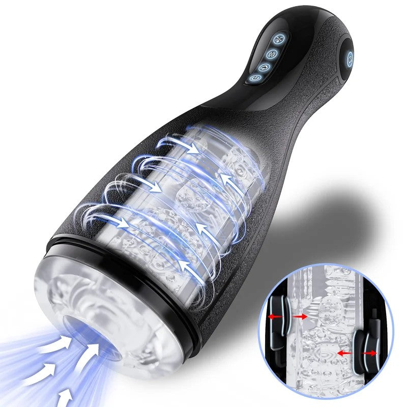 KEREROMaleSexToywith3SqueezingModes,3Suctions&10Vibrations