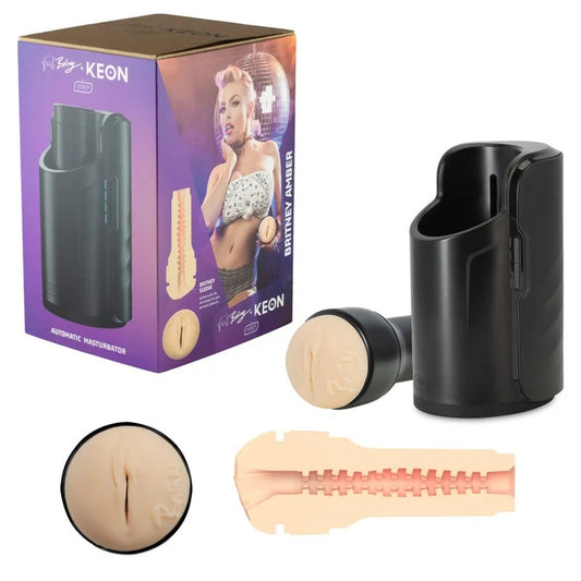 Kiiroo–FeelBritneyAmber+KeonAutomaticThrustingMasturbator(Black/LightFlesh)
