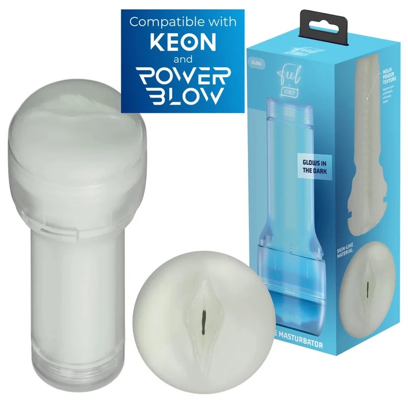 Kiiroo–FeelGlowStrokerGlowInTheDarkVaginalMaleMasturbator(White/BlueGlow)