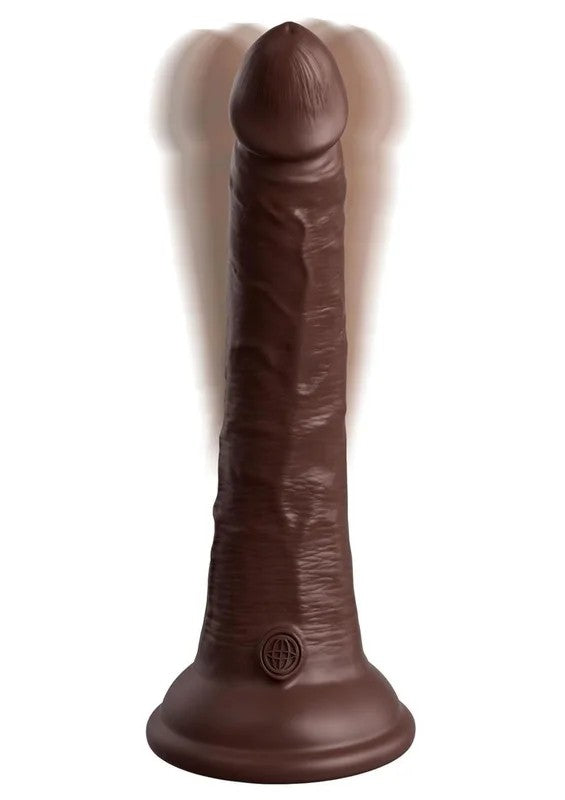 KingCockEliteDualDensityVibratingRechargeableSiliconewithRemoteControlDildo