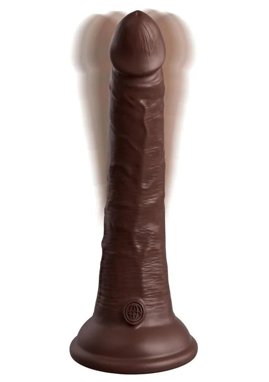 KingCockEliteDualDensityVibratingRechargeableSiliconewithRemoteControlDildo