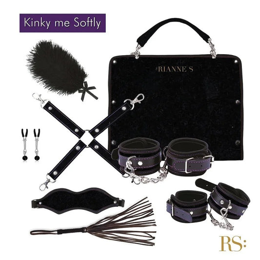 KinkMeSoftly7PieceBondageKitwithStorageBag–Black
