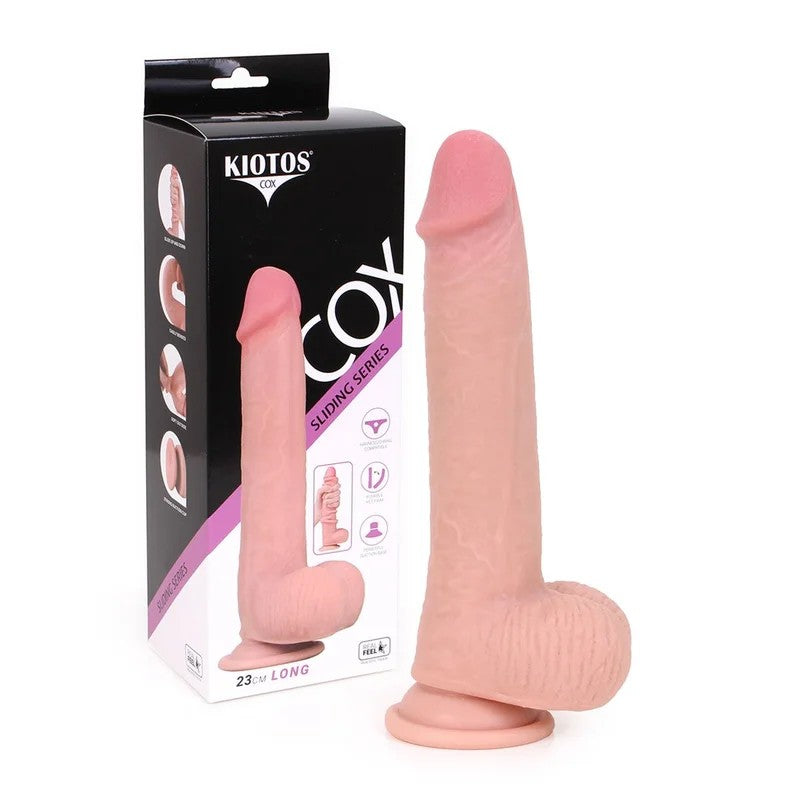 KiotosCox–Cox02SlidingSkin9″DongwithBalls(LightFlesh)