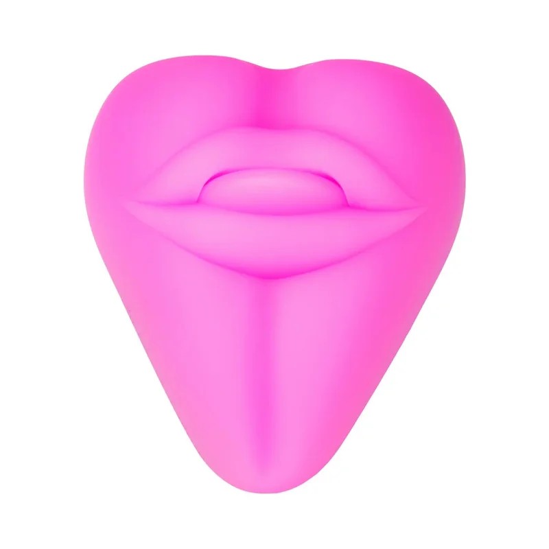 Kissi–SiliconeLips&TongueStimulatorDildoCushionandGrinder–HotPink