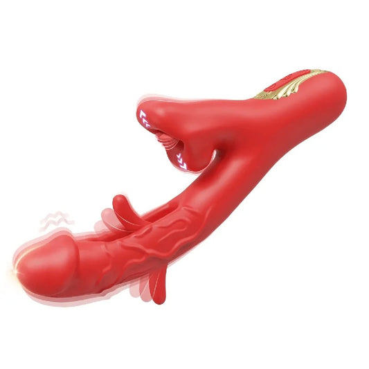 KissLip4in1MouthBitingClitGSpotFlappingVibrator