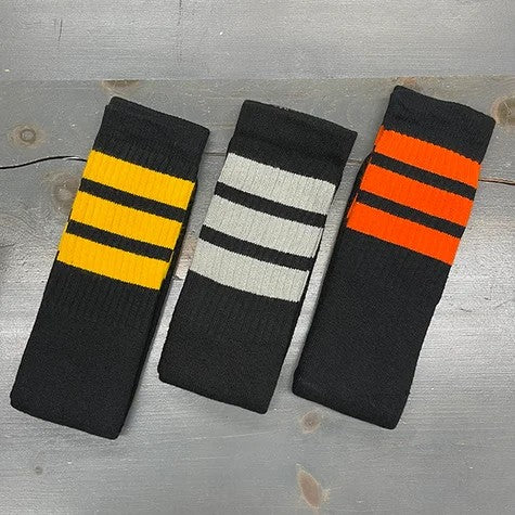 KneeHigh3-StripeTubeSocks–Black
