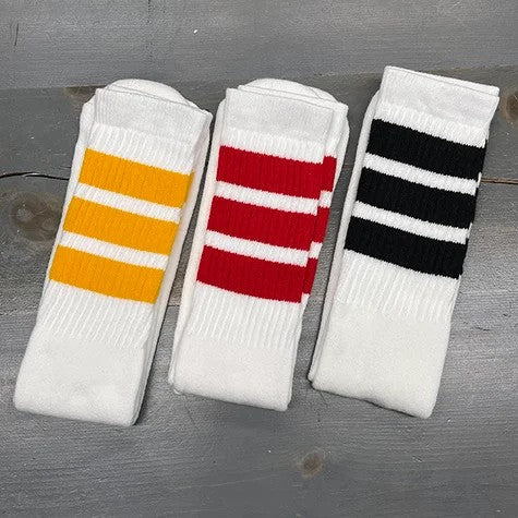 KneeHigh3-StripeTubeSocks–White