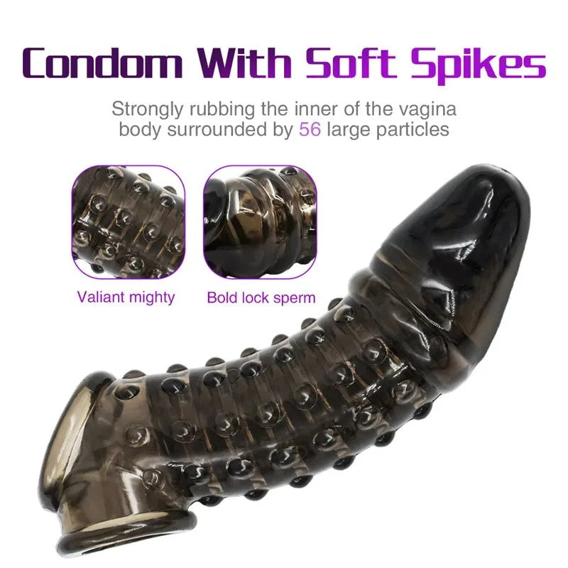 KnottedRealisticCockSleeveSexToyforMen–CondomPenisExtenderDelayEjaculationTrainer