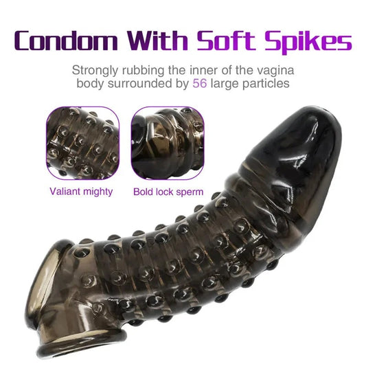 KnottedRealisticCockSleeveSexToyforMen–CondomPenisExtenderDelayEjaculationTrainer