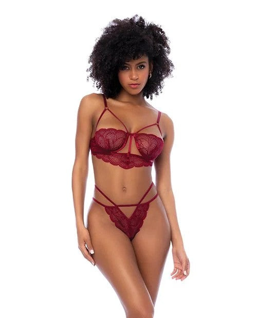 LaceUnderwireTopw/Thong2pcSet–Rosewood