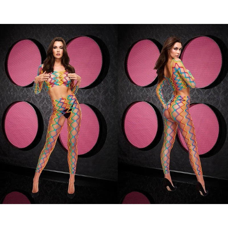 Lapdance–2pcRainbowCropTop&PantySet–OS(Rainbow)