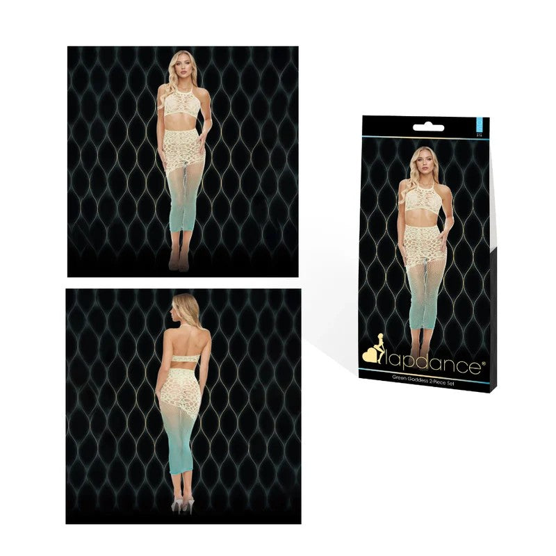 LAPDANCE–GreenGoddess2-pcSet–(Cream/Green)–(OneSize)
