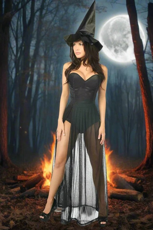 Lavish3PieceEvilWitchCorsetCostumeinSizeS,M,L,XL,2X,3X,4X,5X,or6X