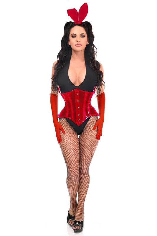 Lavish4PCRedBunnyCorsetCostumeinSizeS,M,L,XL,2X,3X,4X,5X,or6X