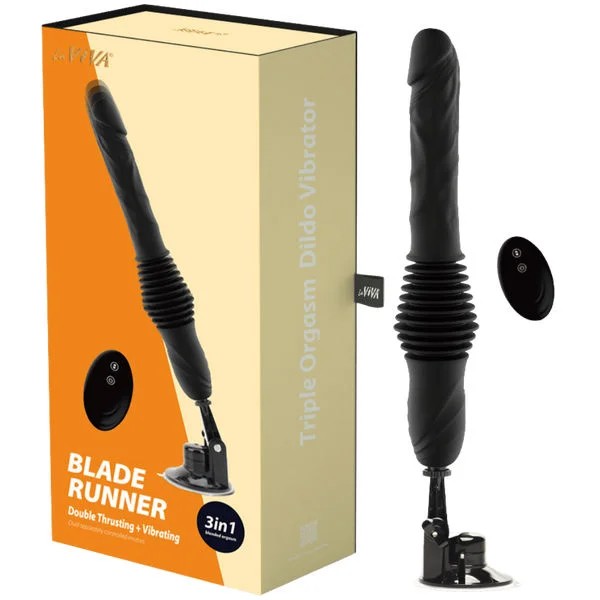 LaViva–BladeRunnerDoubleThrusting&VibratingDildo(Black)