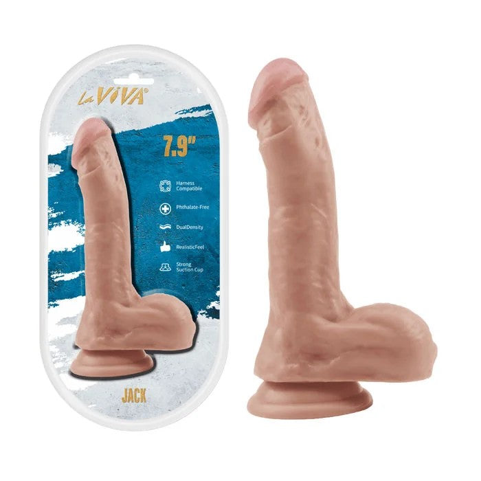 LaViva–“Jack”7.9″DualDensityDongWithBalls(LightFlesh)