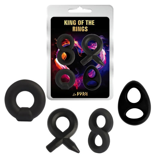 LaViva–KingOfTheRingsCockRing4Pack(Black)
