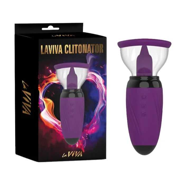 LaViva–LavivaClitonatorClitoralPumpandVibratingTickler(Purple/Clear)