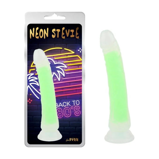 LaViva–“NeonStevie”8.4″SiliconeDildowithGlow-in-the-DarkCore(Green)