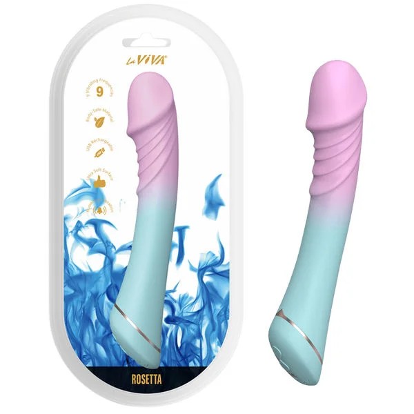 LaViva–“Rosetta”RechargeablePenisVibrator(OmbrePink-Blue)