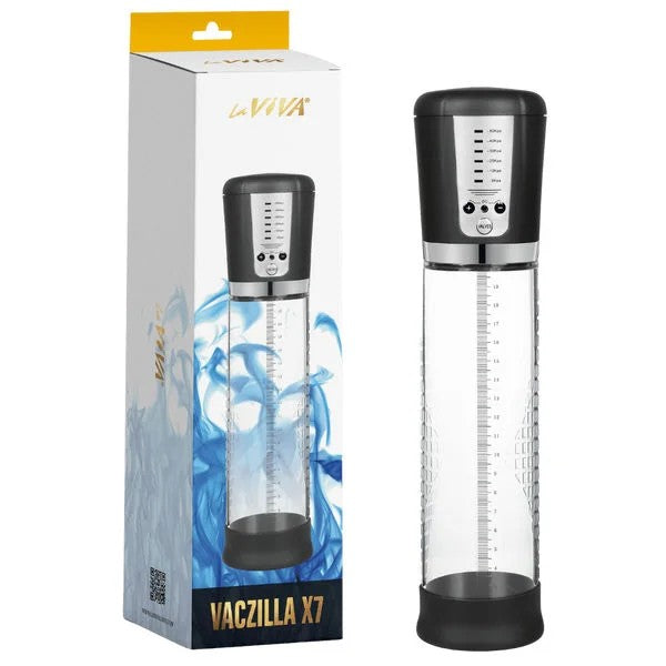 LaViva–VaczillaX7RechargeableAutomaticPenisPump(Clear/Black)