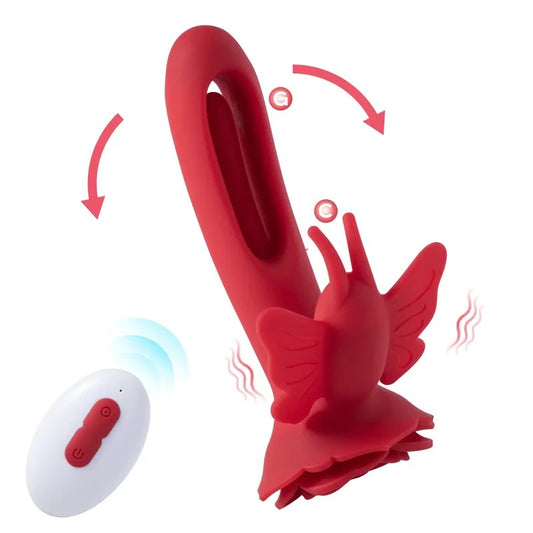 LaylaRosyButterflyFlappingG-SpotVibratorClitStimulatorwithRemote