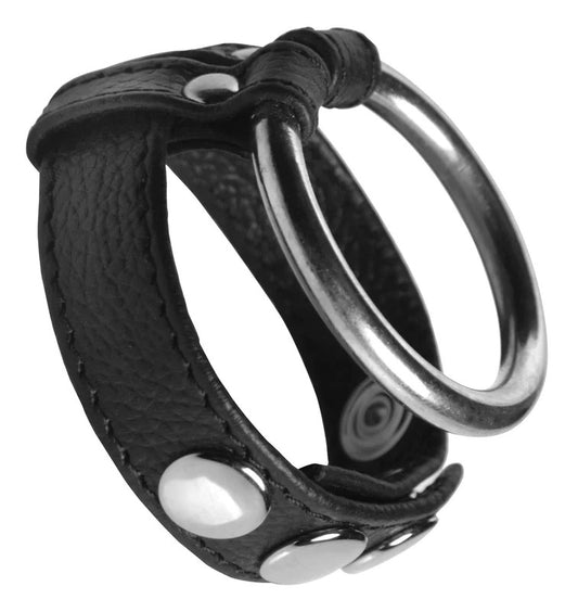 LeatherandSteelCockandBallRing