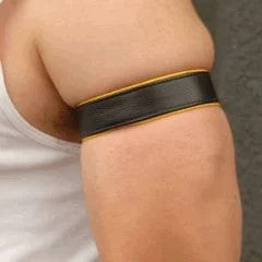 LeatherArmbandBlack(withcolorpiping)–RoughTradeGear