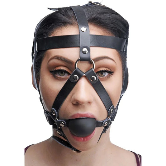 LeatherHeadHarnesswithBallGag