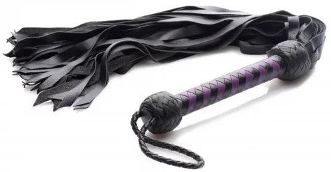 LeatherPremiumDeerskinFlogger–Purple/Black
