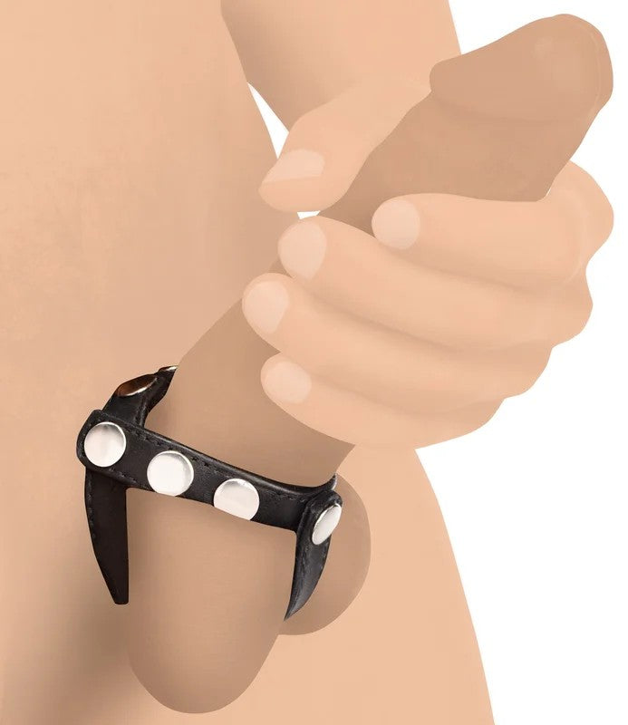 LeatherSnap-onCockHarness–Black