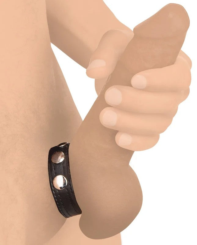 LeatherSpeedSnapCockRing–Black