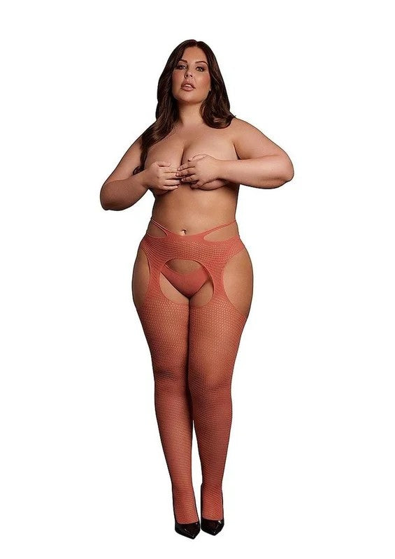 LeDesirSuspenderPantyhosewithStrappyWaist–Queen–SunsetGlow