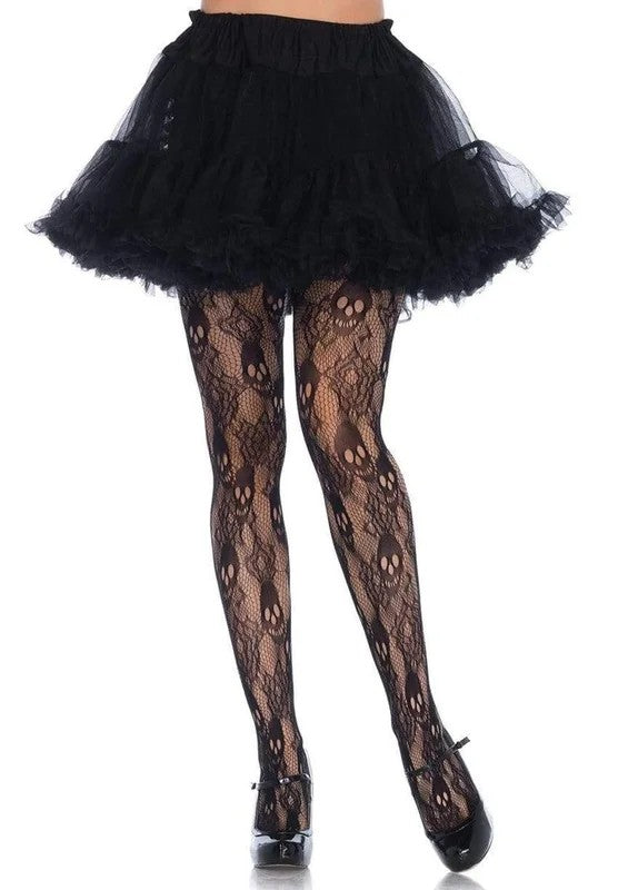 LegAvenueBlackRoseSkullLaceTights