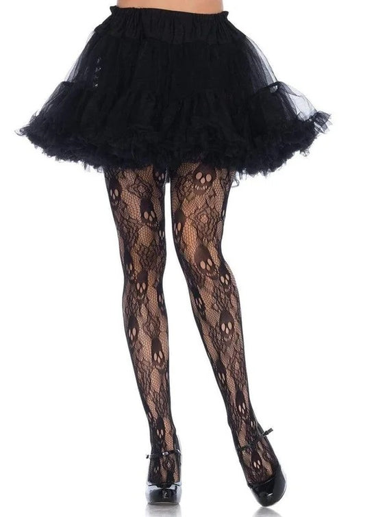 LegAvenueBlackRoseSkullLaceTights