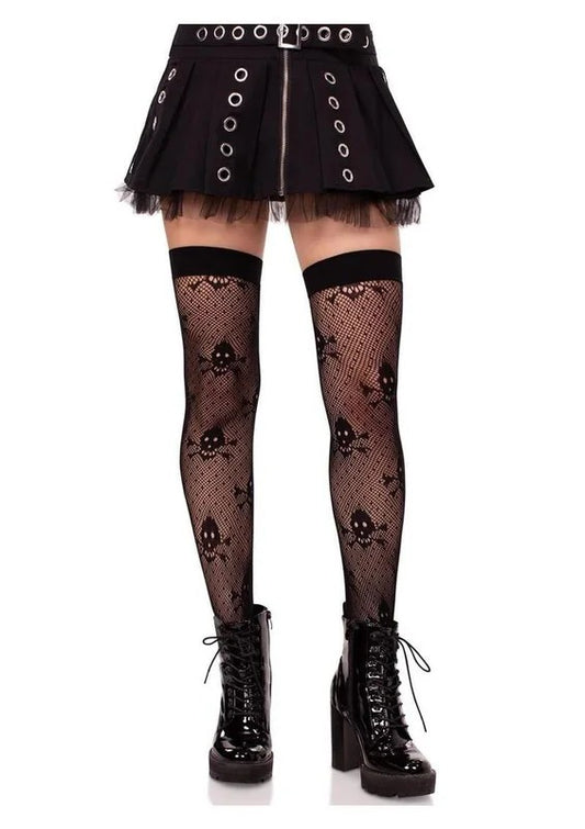 LegAvenueDottedNetSkullThighHighs