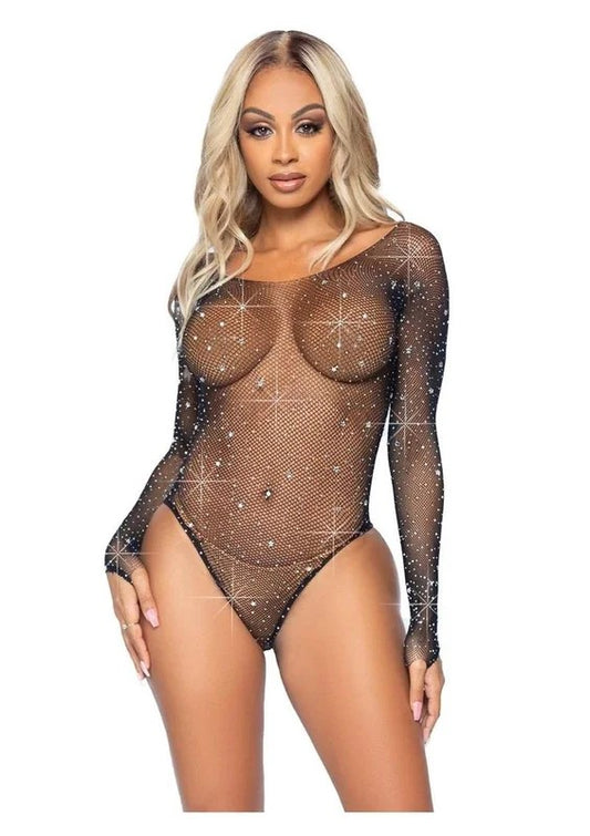 LegAvenueGalaxyStarRhinestoneFishnetBodysuitwithSnapCrotch