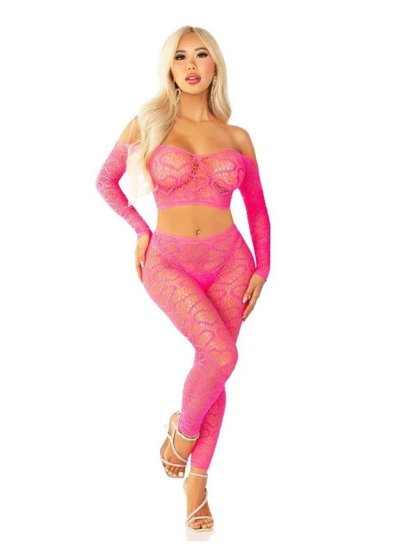 LegAvenueHeartNetOffTheShoulderCropTopandFootlessTights