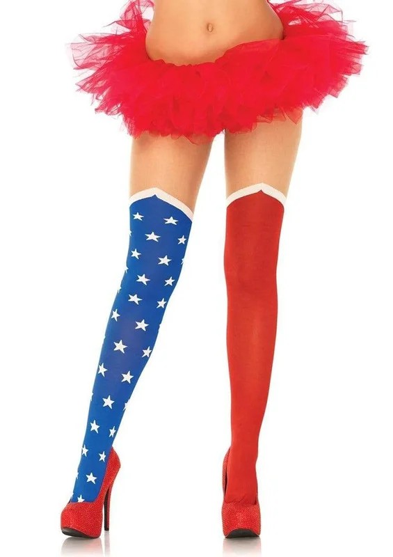 LegAvenueHeroOpaqueTightswithSheerThigh