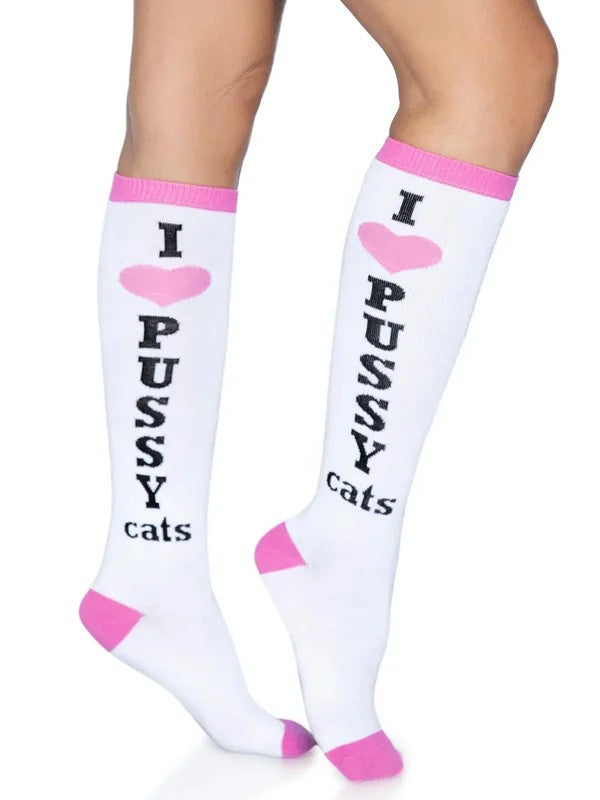 LegAvenueIHeartPussyCatsKneeHighSocks