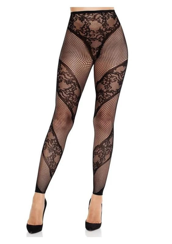 LegAvenueLaceandNetIllusionFootlessTights