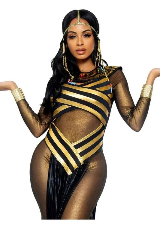 LegAvenueNileQueenCatsuitDresswithJewelCollarHead