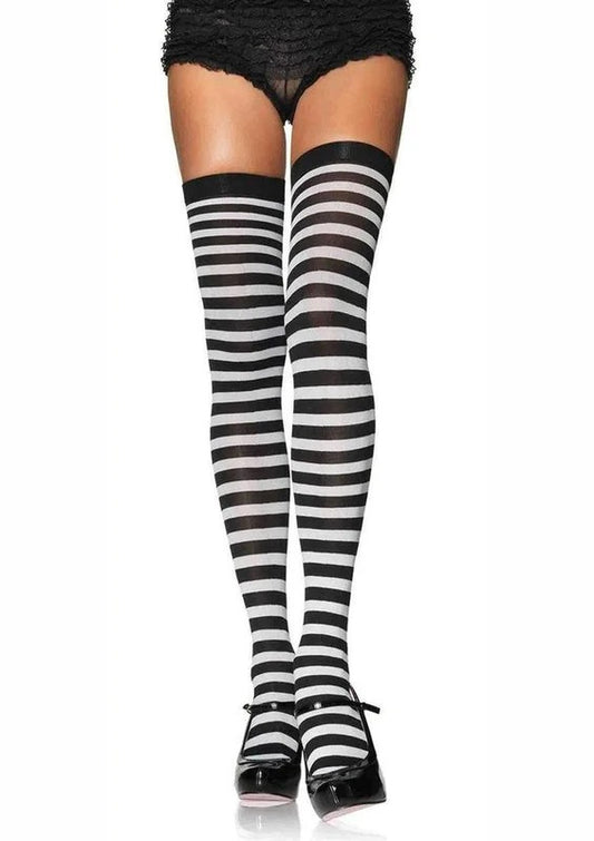 LegAvenuePlusSizeNylonStockingwithStripe