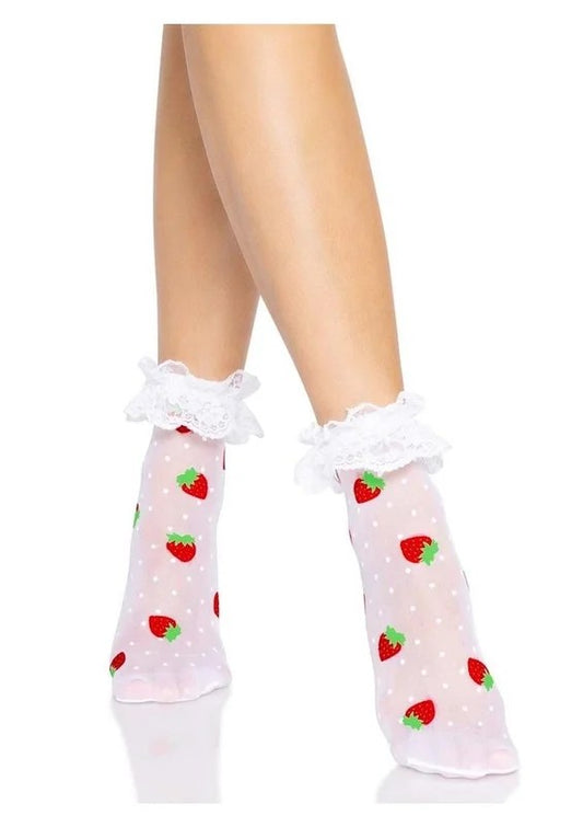 LegAvenueStrawberryPolkaDotRuffleTopAnklets